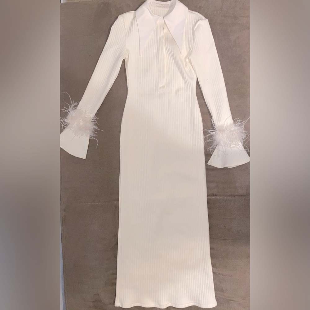 Cream, Medium, Sawyer Cream Long Maxi Dress from Catchall